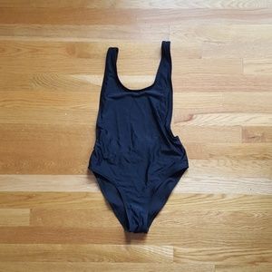 Open Back Black Swimsuit